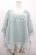 axes femme / フラワーレース半袖シフォントップス  ミント I-26-02-20-046-AX-TO-SA-ZI