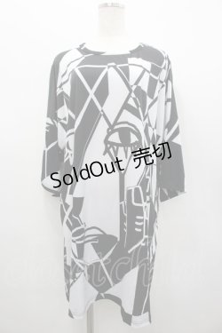 画像1: ankoROCK / 絵画BIG TEE  黒Ｘ白 I-26-02-20-047-PU-TO-SA-ZI