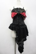 Qutie Frash / コルセットアシメキャミワンピース  黒ｘ赤 I-26-02-20-052-QU-OP-HR-ZI