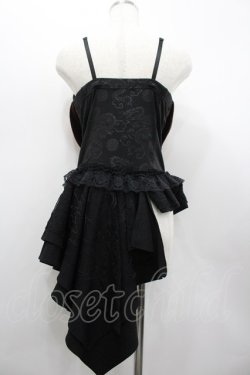 画像2: Qutie Frash / コルセットアシメキャミワンピース  黒ｘ赤 I-26-02-20-052-QU-OP-HR-ZI