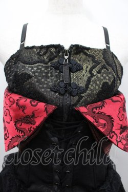 画像3: Qutie Frash / コルセットアシメキャミワンピース  黒ｘ赤 I-26-02-20-052-QU-OP-HR-ZI