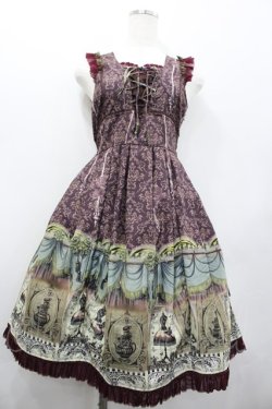 画像1: Ozz Croce / トルソープリントジャンパースカート  ボルドー I-26-02-20-053-OO-OP-SA-ZI