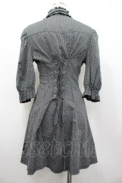 画像2: Ozz Croce / ストライプスナップボタンチュニックブラウス  黒Ｘ白 I-26-02-20-054-OO-BL-SA-ZI