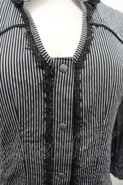 画像3: Ozz Croce / ストライプスナップボタンチュニックブラウス  黒Ｘ白 I-26-02-20-054-OO-BL-SA-ZI