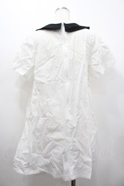 画像2: HELL CAT PUNKS / GOTH刺繍襟ミニワンピース  白Ｘ黒 I-26-02-20-055-PU-OP-SA-ZI