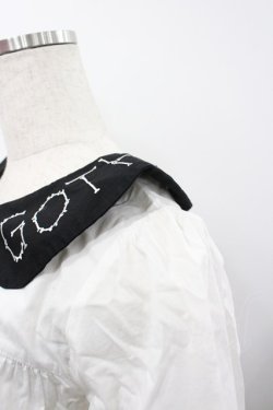 画像3: HELL CAT PUNKS / GOTH刺繍襟ミニワンピース  白Ｘ黒 I-26-02-20-055-PU-OP-SA-ZI