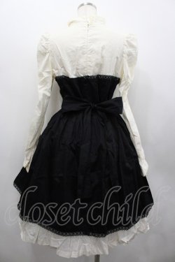 画像2: BPN / ブラウス&コルセット風ドッキングワンピース  アイボリーＸ黒 I-26-02-20-057-GO-OP-SA-ZI