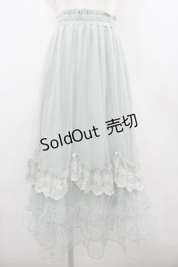 画像1: axes femme / ローズ付ドレープチュールスカート  ミント I-26-02-20-064-AX-SK-SA-ZI