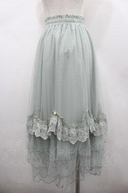 画像2: axes femme / ローズ付ドレープチュールスカート  ミント I-26-02-20-064-AX-SK-SA-ZI