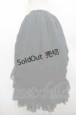 画像2: ATELIER PIERROT / バッスルスカート ロング  黒 I-26-02-20-066-EL-SK-SA-ZI