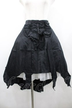 画像1: BPN / フロントクロスフリルスカート  黒 I-26-02-20-071-GO-SK-SA-ZI