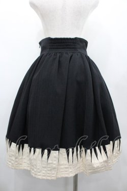 画像2: NO.S PROJECT / ピアノスカート  黒Ｘアイボリー I-26-02-20-073-LO-SK-SA-ZI