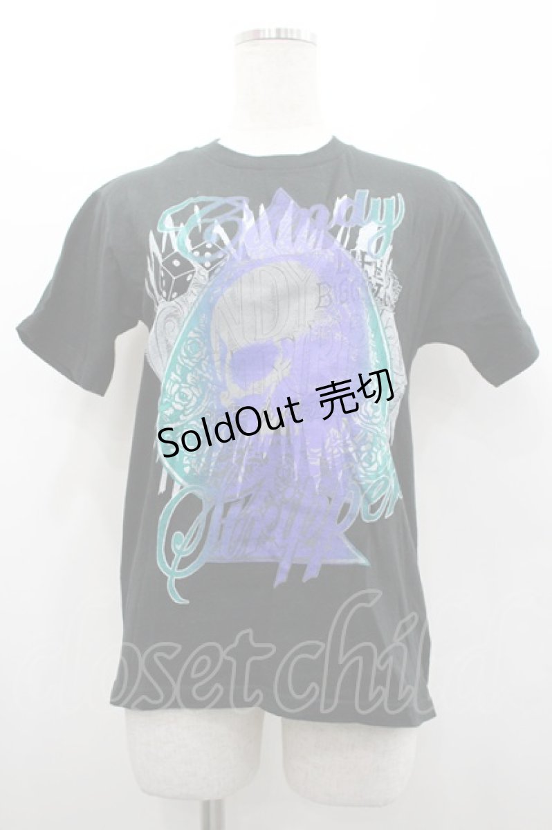 画像1: Candy Stripper / スカルスペードTシャツ 2 黒Ｘ青Ｘ緑 I-26-02-20-008-PU-TO-SA-ZI (1)