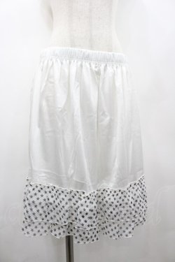 画像1: MARBLE / スターシフォンスカート  白Ｘ黒 I-26-02-20-075-GO-SK-SA-ZI