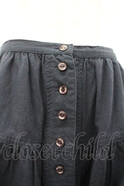 画像3: PINK HOUSE / ロゴボタン&ボーダーピンタックスカート  黒 I-26-02-20-082-LO-SK-SA-ZI