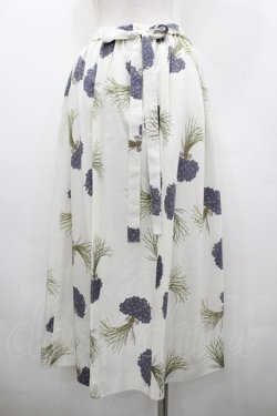 画像2: PINK HOUSE / すみれブーケプリントスカート  アイボリーＸ青 I-26-02-20-086-LO-SK-SA-ZI