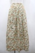PINK HOUSE / 薔薇総柄スカート  アイボリーＸピンクＸ緑 I-26-02-20-087-LO-SK-SA-ZI