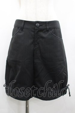 画像1: MIHO MATSUDA / ストライプハーフパンツ  黒 I-26-02-20-091-GO-PA-SA-ZI