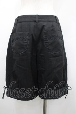 画像2: MIHO MATSUDA / ストライプハーフパンツ  黒 I-26-02-20-091-GO-PA-SA-ZI