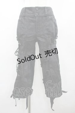 画像1: alice auaa / デニムパンツ五分丈パンツ 1 ブラック I-26-02-20-094-AA-PA-SA-ZI