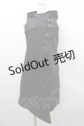 PEACE NOW / 2連ベルトフードロングベスト  黒 I-26-02-20-010-PU-TO-SA-ZI