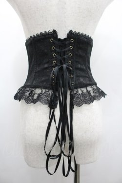 画像2: ATELIER PIERROT / Frill Short Corset コルセット  黒 I-26-02-20-098-EL-TO-SA-ZI