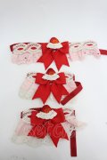 Hinana Queena / Strawberry Party リボンチョーカー&お袖とめセット  赤Ｘ白Ｘピンク I-26-02-20-099-LO-ZA-SA-ZI