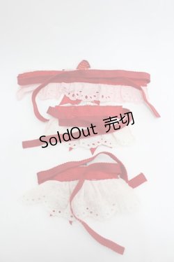 画像2: Hinana Queena / Strawberry Party リボンチョーカー&お袖とめセット  赤Ｘ白Ｘピンク I-26-02-20-099-LO-ZA-SA-ZI