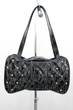 画像1: Angelic Pretty / キルティング宝石リボンバッグ  黒 I-26-02-20-100-AP-BG-SA-ZI