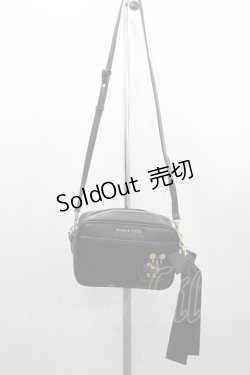 画像1: Maison de FLEUR / Micky Mouse/ショルダーバッグ  黒ｘゴールド I-26-02-20-102-LO-BG-SA-ZI