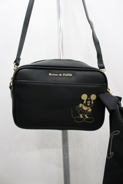 画像2: Maison de FLEUR / Micky Mouse/ショルダーバッグ  黒ｘゴールド I-26-02-20-102-LO-BG-SA-ZI