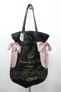 Maison de FLEUR / バイカラーダブルリボンギャザートートバッグ  黒Ｘピンク I-26-02-20-107-LO-BG-SA-ZI