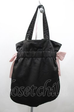 画像2: Maison de FLEUR / バイカラーダブルリボンギャザートートバッグ  黒Ｘピンク I-26-02-20-107-LO-BG-SA-ZI