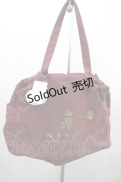 画像1: m petit by misako / NINA’Sコラボ AMリボンボストン  濃赤 I-26-02-20-108-LO-BG-SA-ZI