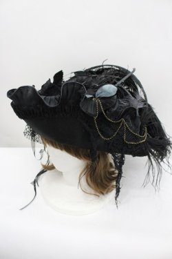 画像1: GOTHPUNKその他(買取対象外) / 羽根薔薇モチーフハット  黒 I-26-02-20-109-GO-AC-SA-ZI