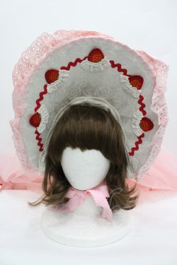 画像2: Hinana Queena / Strawberry Party ボンネット&ヴェールセット  ピンクｘ白 I-26-02-20-111-LO-AC-SA-ZI