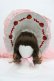 画像2: Hinana Queena / Strawberry Party ボンネット&ヴェールセット  ピンクｘ白 I-26-02-20-111-LO-AC-SA-ZI (2)