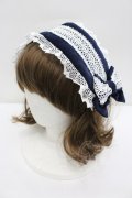 Coenobita / 別珍ヘッドドレス  ネイビー I-26-02-20-112-LO-AC-SA-ZI