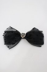 画像1: Rojita / ドットオーガンジーリボンヘアクリップSET  黒 I-26-02-20-122-LO-AC-SA-ZT485-F001 (1)