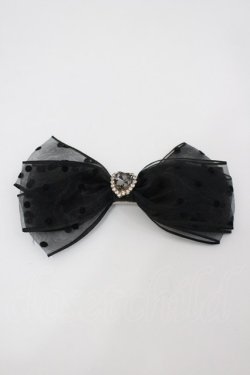 画像1: Rojita / ドットオーガンジーリボンヘアクリップSET  黒 I-26-02-20-122-LO-AC-SA-ZI