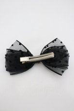 画像2: Rojita / ドットオーガンジーリボンヘアクリップSET  黒 I-26-02-20-122-LO-AC-SA-ZT485-F001 (2)