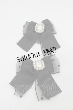 画像1: LOLITAその他(お買取対象外) / パールリボンクリップセット  黒 I-26-02-20-123-LO-AC-SA-ZI