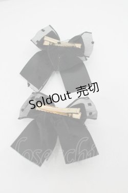 画像2: LOLITAその他(お買取対象外) / パールリボンクリップセット  黒 I-26-02-20-123-LO-AC-SA-ZI