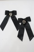 LOLITAその他(お買取対象外) / リボンハートビジューリボンクリップセット  黒 I-26-02-20-124-LO-AC-SA-ZI