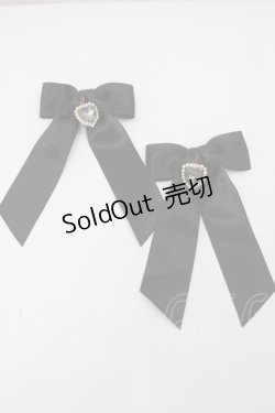 画像1: LOLITAその他(お買取対象外) / リボンハートビジューリボンクリップセット  黒 I-26-02-20-124-LO-AC-SA-ZT0222K