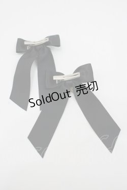 画像2: LOLITAその他(お買取対象外) / リボンハートビジューリボンクリップセット  黒 I-26-02-20-124-LO-AC-SA-ZT0222K