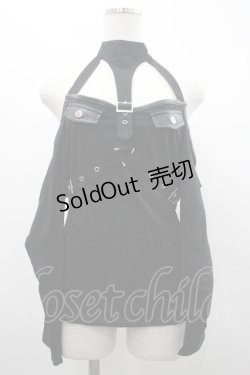 画像1: KILL STAR / ハーネスオフショルトップス  黒 I-26-02-20-014-SL-TO-TE-ZI
