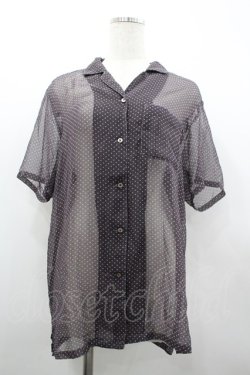 画像1: PINK HOUSE COLLECTION / ドットシフォン半袖ブラウス  グレーＸ白 I-26-02-20-015-LO-BL-SA-ZI