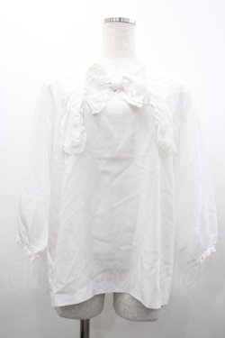 画像1: PINK HOUSE / 胸元リボン長袖ブラウス  白 I-26-02-20-016-LO-BL-SA-ZI