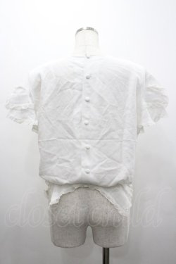画像2: INGEBORG / フロントレースピンタック半袖ブラウス  白 I-26-02-20-020-LO-BL-SA-ZI